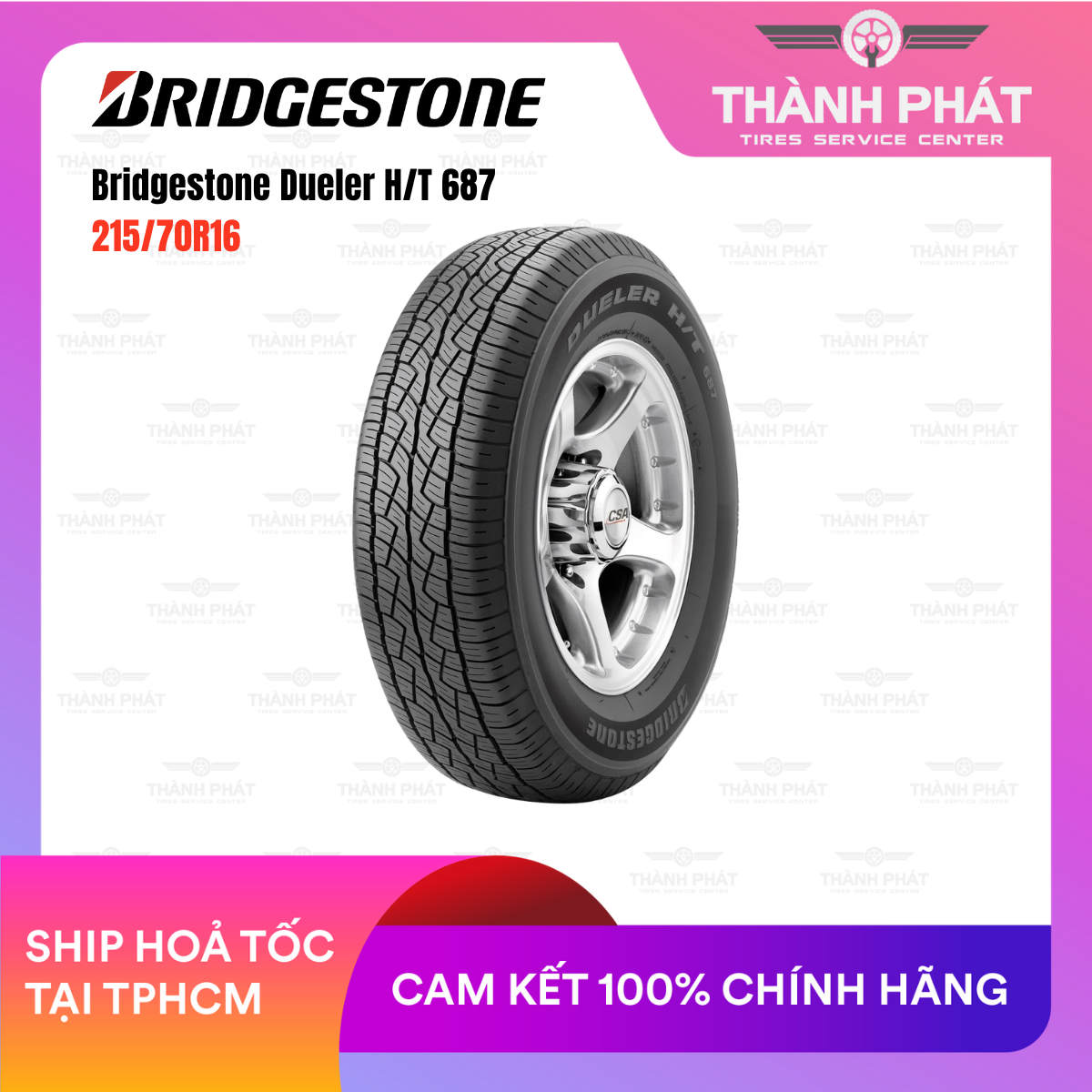 Lốp Bridgestone 215:70R16 Dueler H:T 687 Nhật