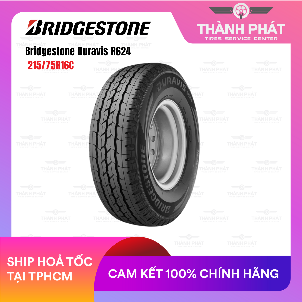 Lốp Bridgestone 215:75R16C Duravis R624