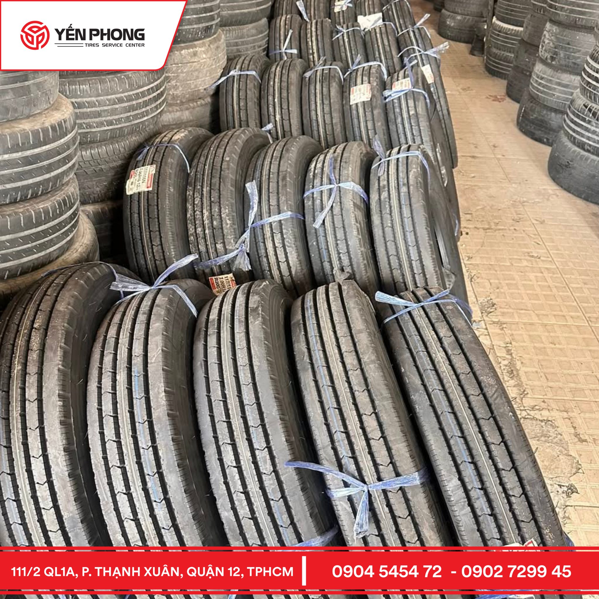 Dịch vụ thay lốp 700R16 Bridgestone tại TP.HCM, lắp đặt đúng kỹ thuật.