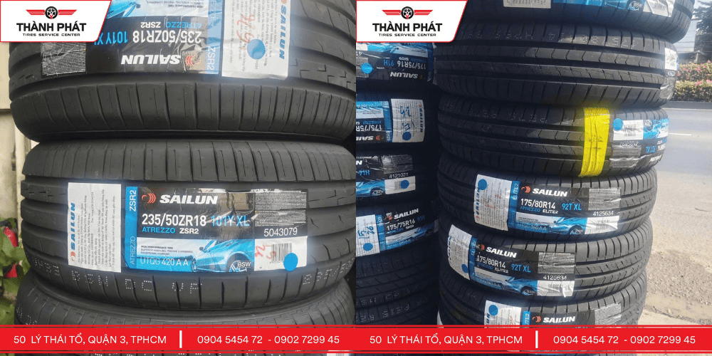 Kho lốp Sailun OEM VinFast đầy đủ size, phù hợp xe điện và xe dịch vụ, hỗ trợ thay thế nhanh, đúng thông số kỹ thuật.
