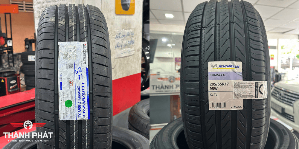 So sánh Bridgestone Turanza 6 và Michelin Primacy 5 size 205/55R17