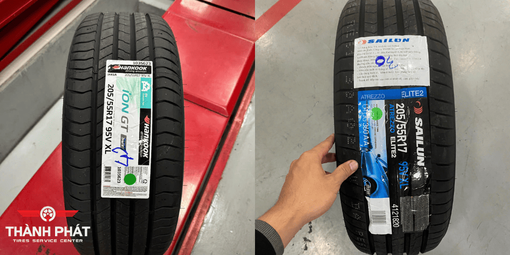 So sánh Hankook iON GT và Sailun size 205/55R17
