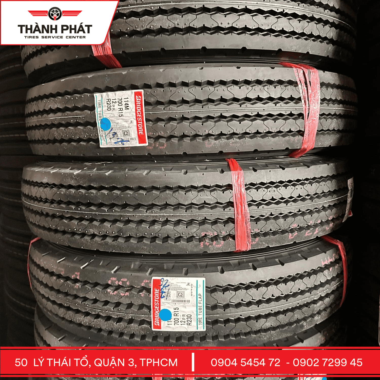 Lốp Bridgestone 700R15 R230 12PR chính hãng