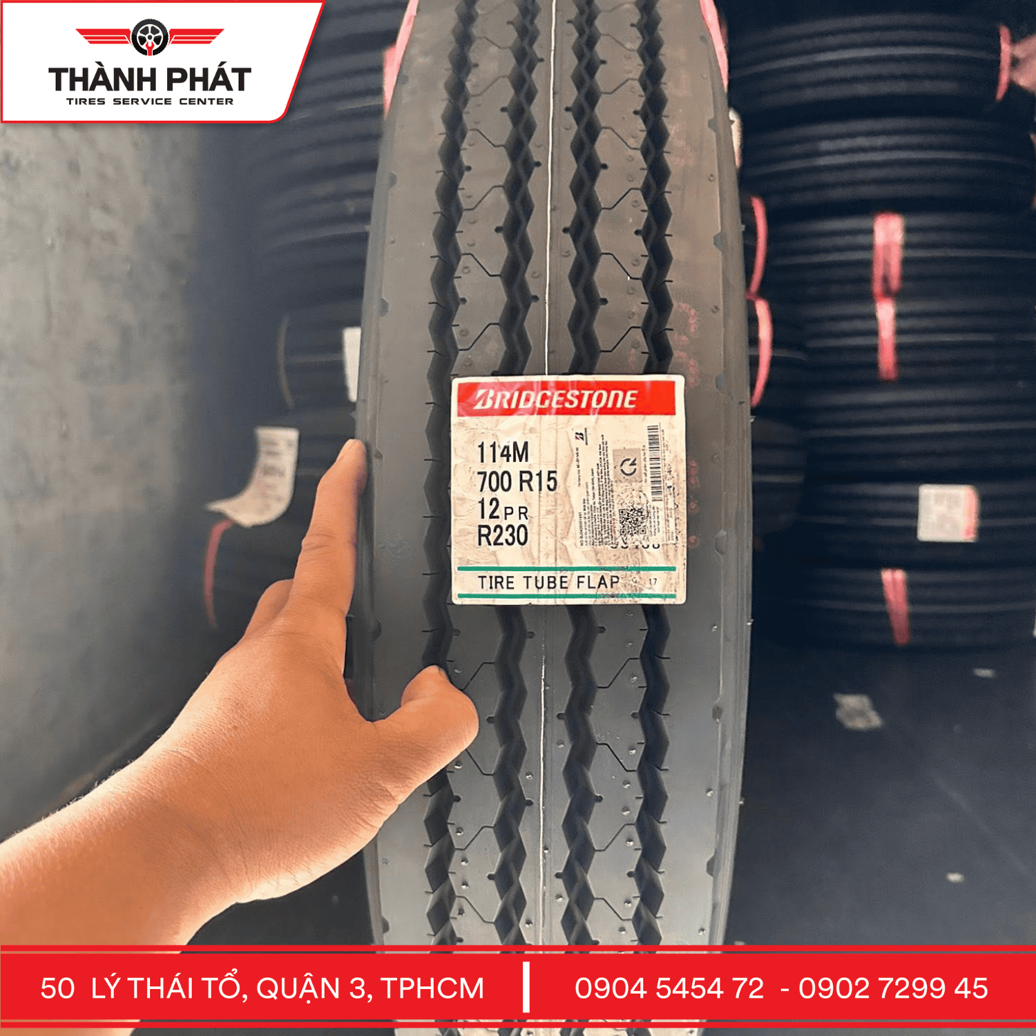 Lốp 700R15 Bridgestone cho Isuzu Carter 1T9 và 2T5