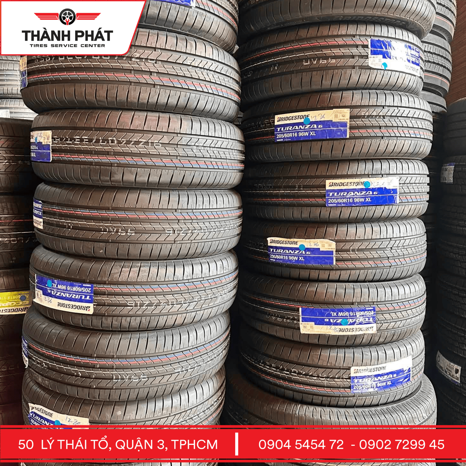 Lốp Bridgestone Turanza 6 205/60R16 chính hãng tại Thành Phát