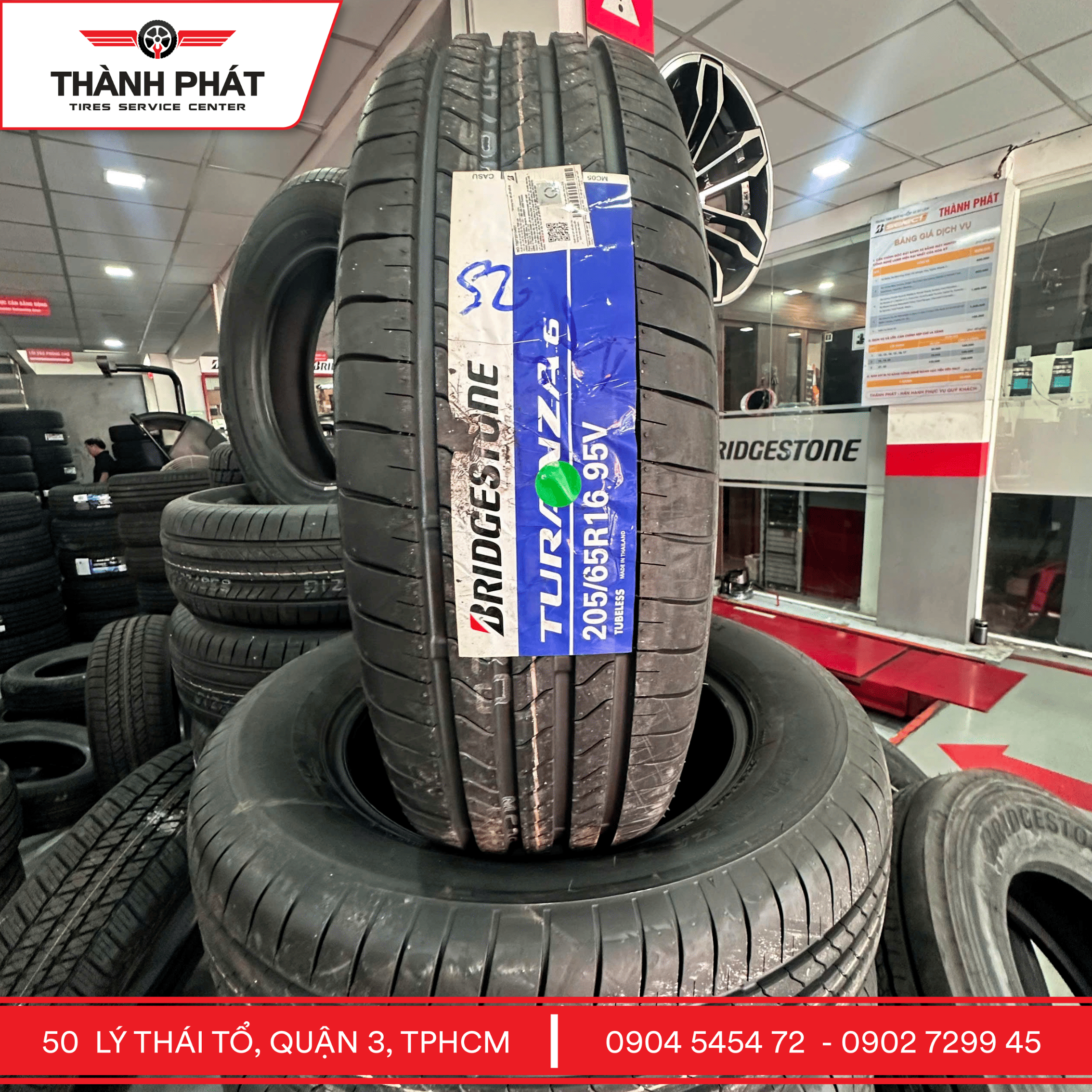 Lốp Bridgestone Turanza 6 205/65R16 chính hãng tại Thành Phát