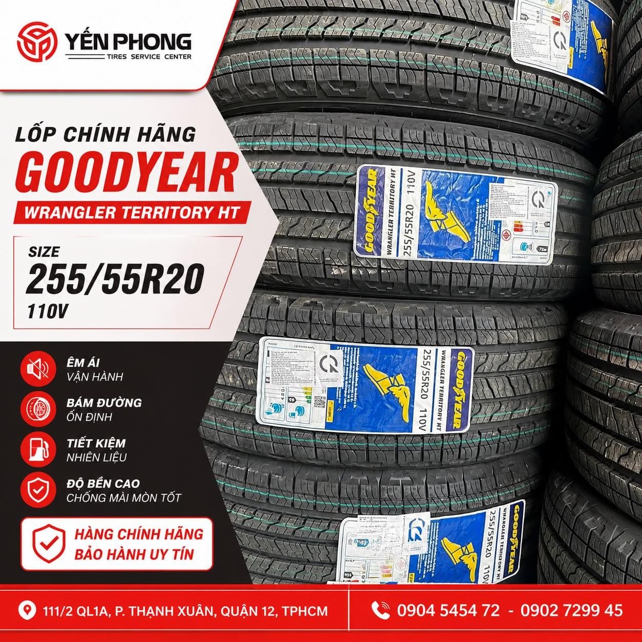 Lốp 255/55R20 cho Ford Explorer, Teramont và Range Rover