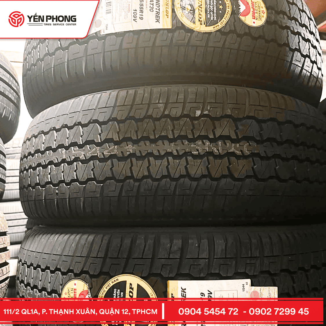 Check hàng và báo giá lốp Dunlop tại Quận 12 TP.HCM