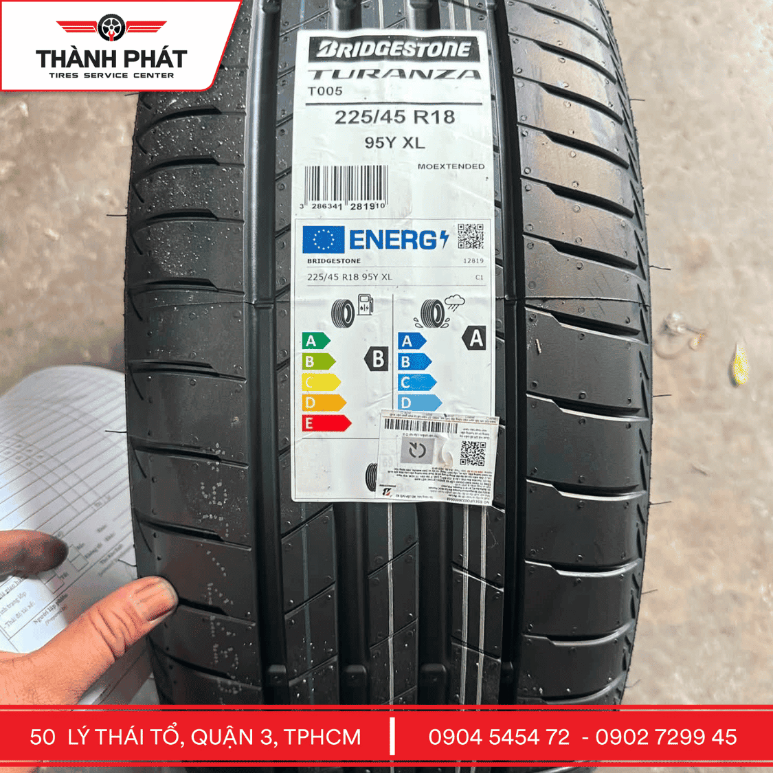 Thông số lốp Bridgestone Runflat 225/45R18 95Y
