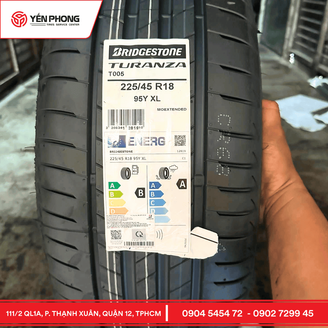 Bridgestone Turanza T005 RFT 225/45R18 lốp Runflat chính hãng