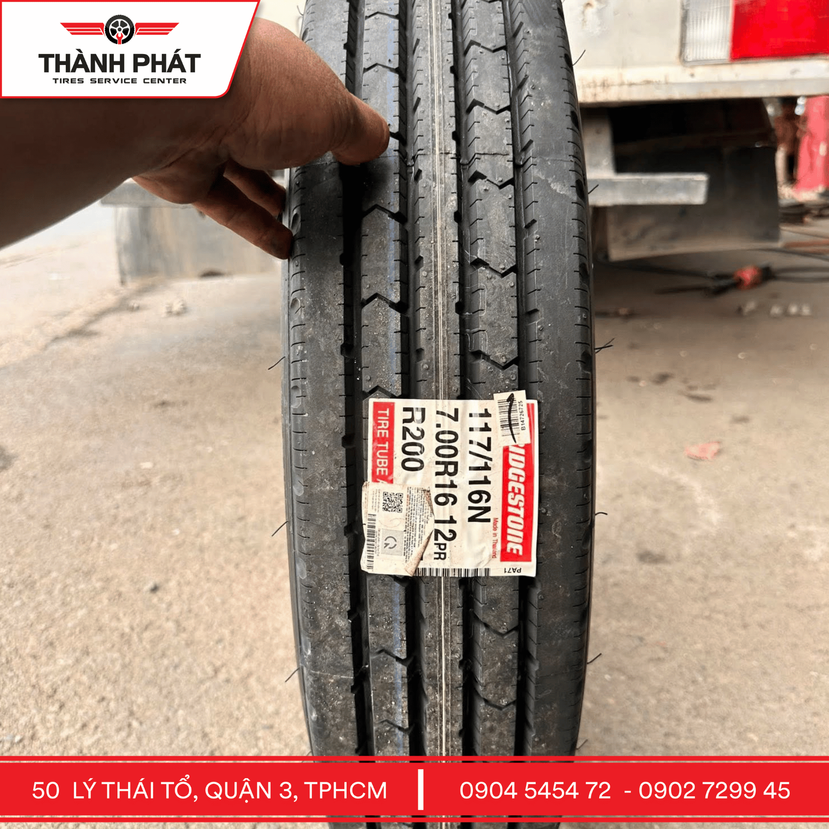 Lốp Bridgestone 700R16 R200 Kẽm chính hãng
